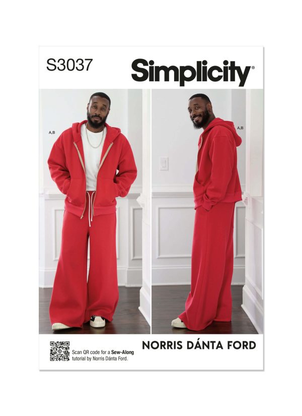 Simplicity Sewing Pattern S3037 Men's Sweatshirt and Sweatpants by Norris Dánta Ford