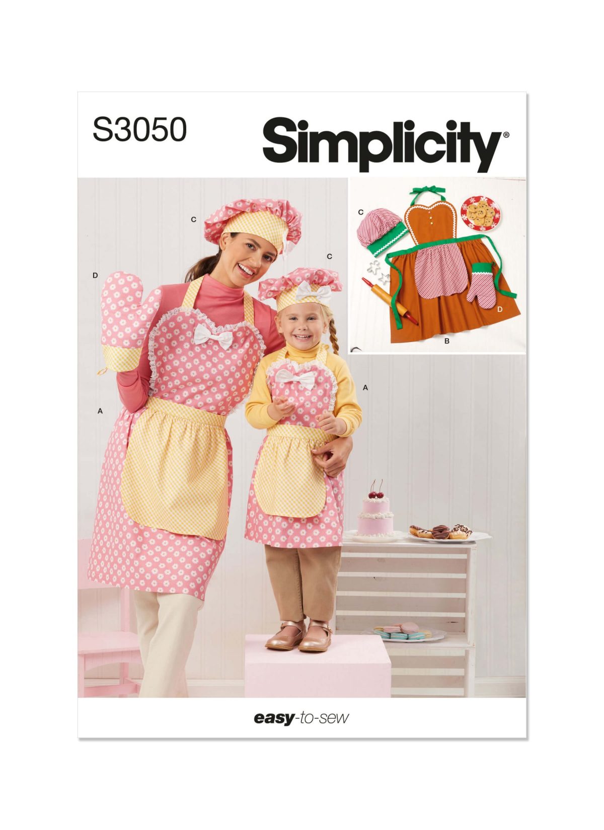 Simplicity Sewing Pattern S3050 Children's and Misses' Apron, Mitts and Hat