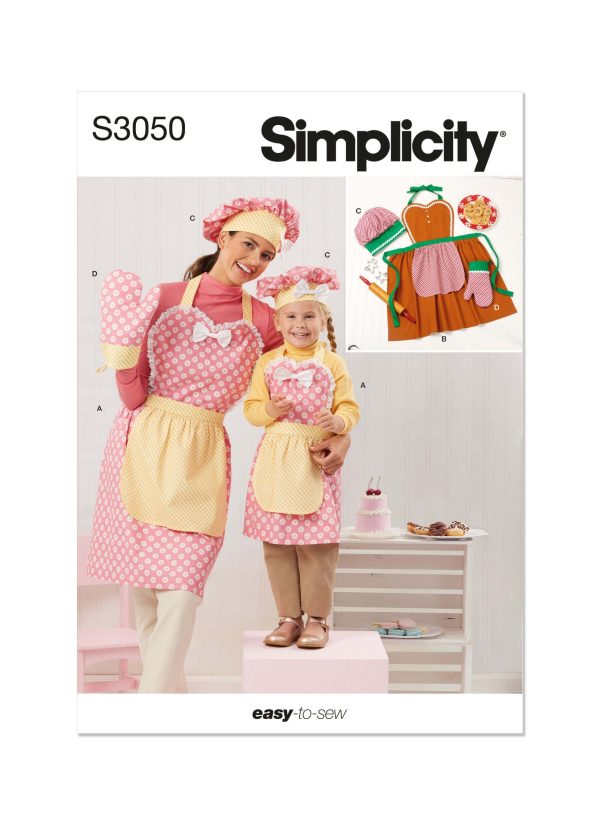 Simplicity Sewing Pattern S3050 Children's and Misses' Apron, Mitts and Hat
