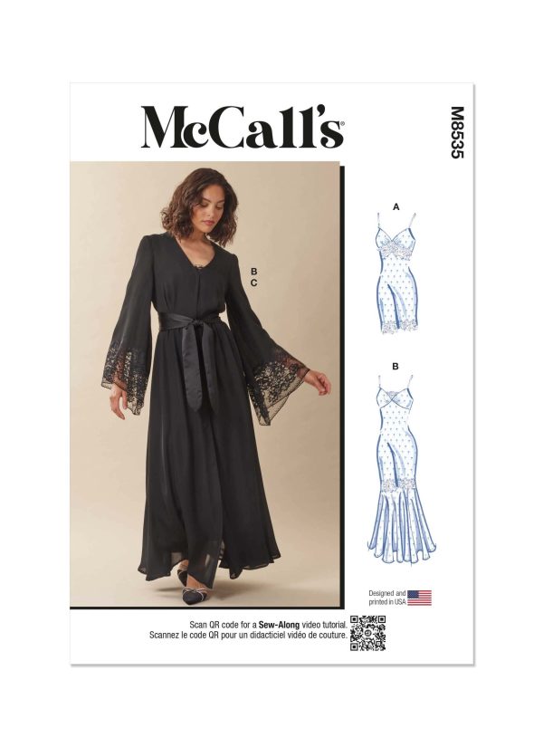 McCall's Sewing Pattern M8535 Misses' and Women's Nightgown in Two Lengths and Robe