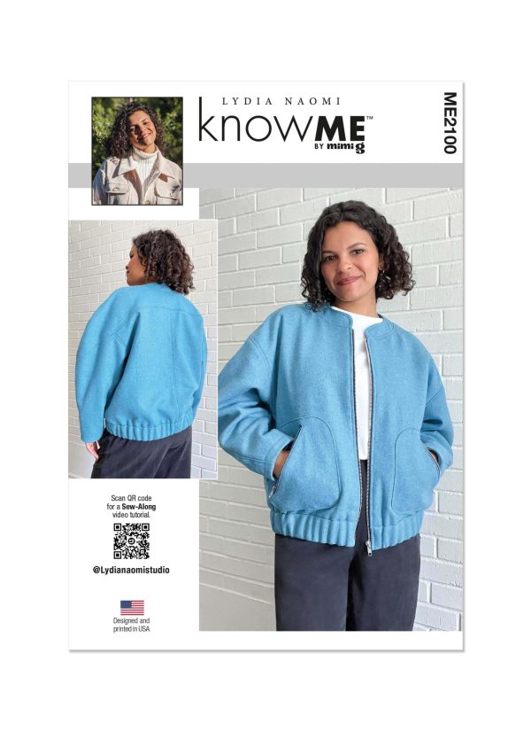 Know Me Sewing Pattern ME2100 Misses' Bomber Jacket by Lydia Naomi