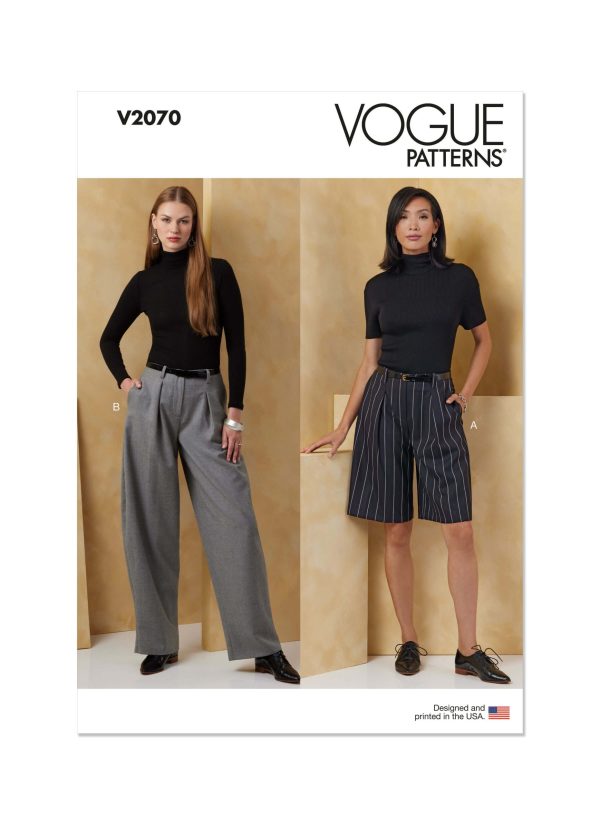 Vogue Sewing Pattern V2070 Misses' Shorts and Pants