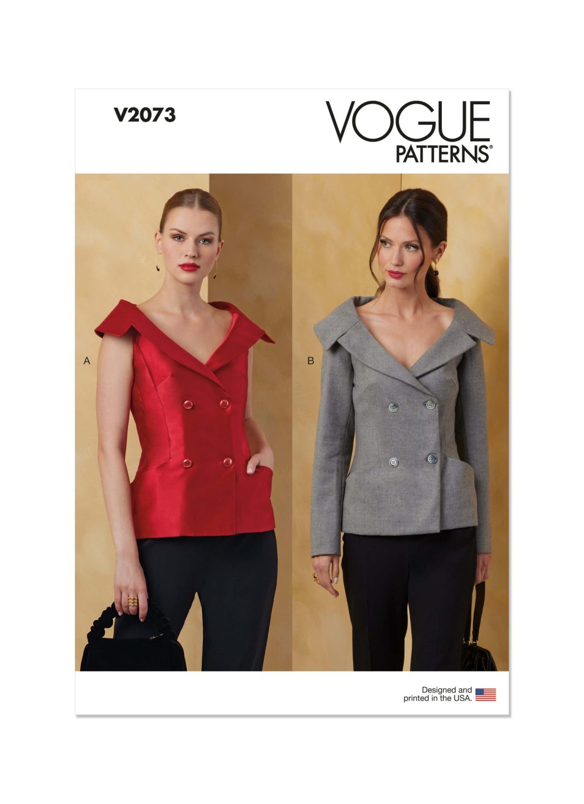 Vogue Sewing Pattern V2073 Misses' Jacket with Sleeve Variations