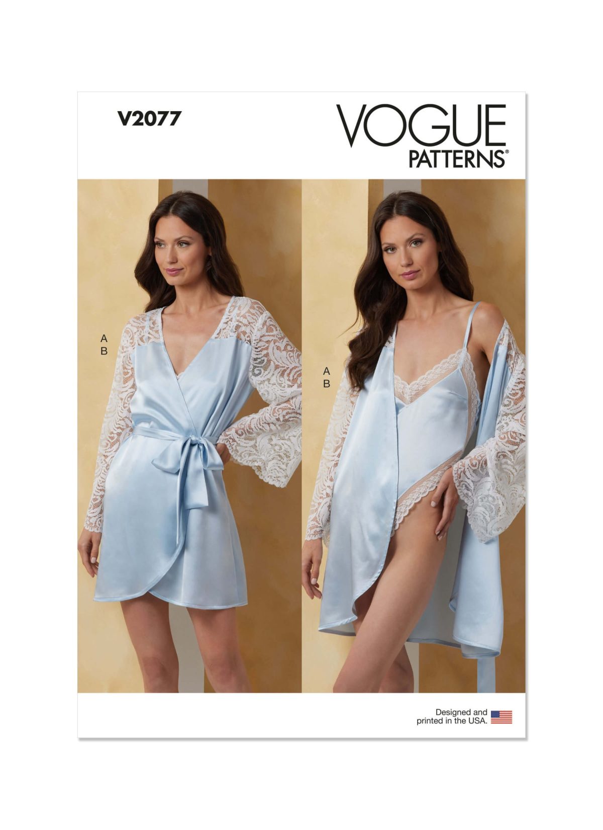 Vogue Sewing Pattern V2077 Misses' Robe with Belt and Teddy