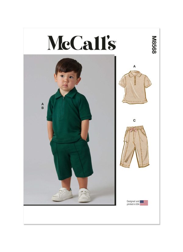 McCall's Sewing Pattern M8568 Toddlers' Top, Shorts and Trousers