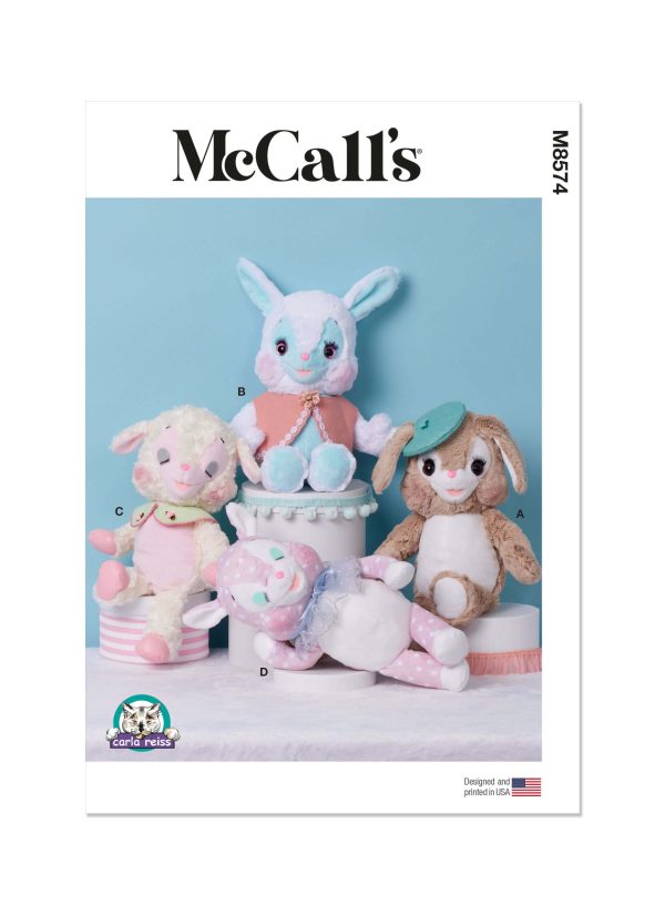 McCall's Sewing Pattern M8574 Plush Animals by Carla Reiss