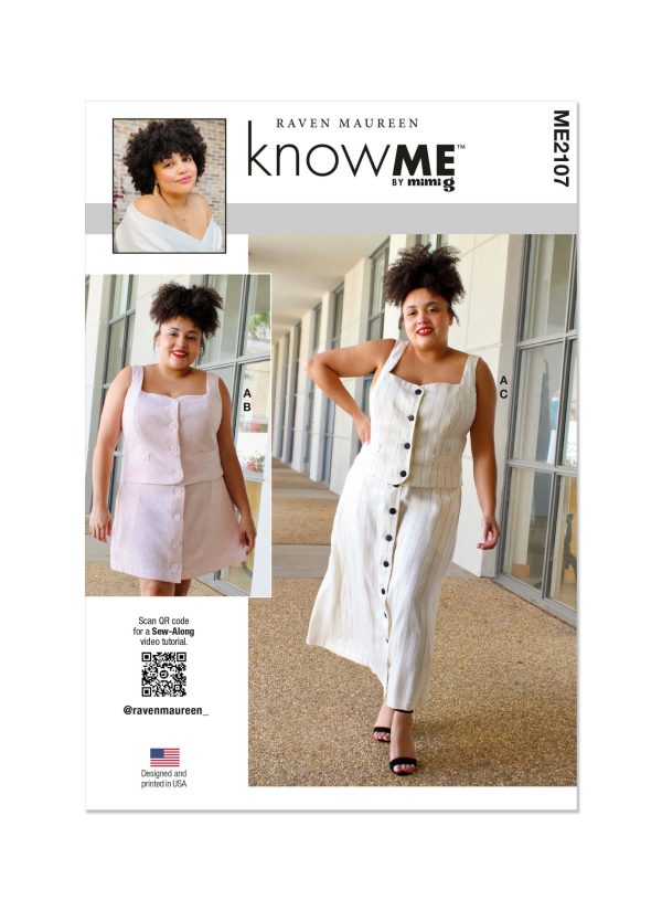 Know Me Sewing Pattern ME2107 Misses' and Miss Petite Top and Skirt in Two Lengths by Raven Maureen