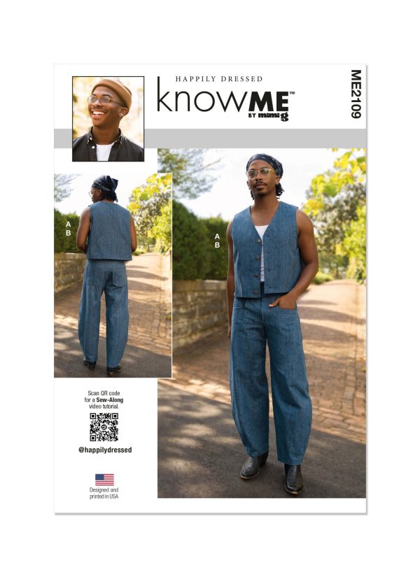 Know Me Sewing Pattern ME2109 Men's Vest and Trousers by Happily Dressed