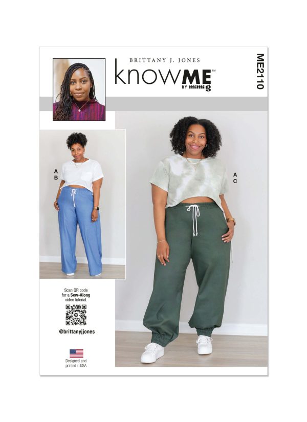 Know Me Sewing Pattern ME2110 Misses' and Women's Knit Top and Woven Trousers by Brittany J. Jones