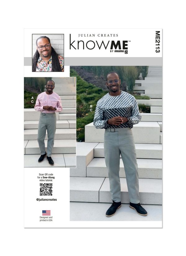 Know Me Sewing Pattern ME2113 Men's Shirts and Trousers by Julian Creates