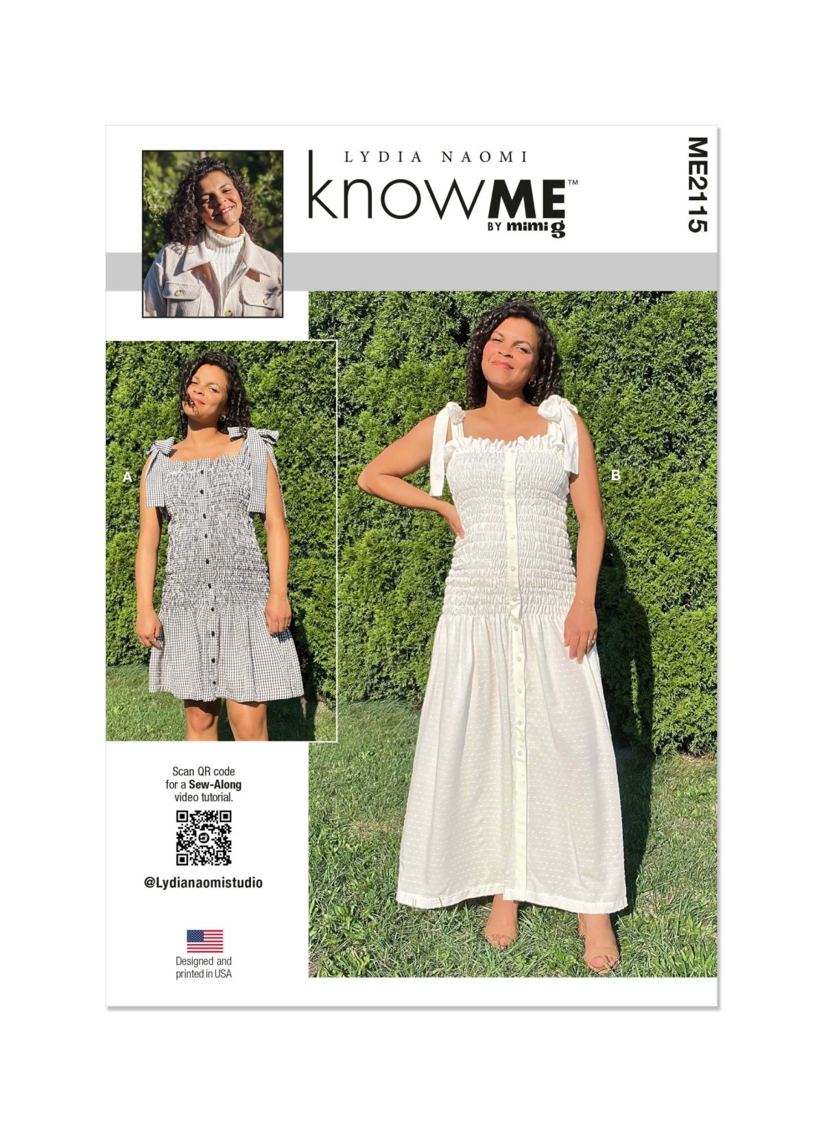 Know Me Sewing Pattern ME2115 Misses' Dress in Two Lengths by Lydia Naomi