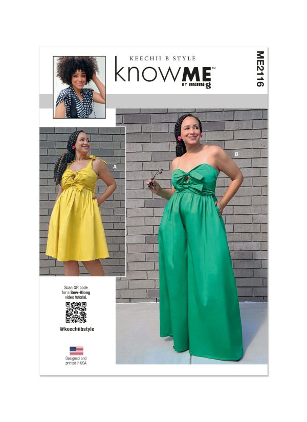 Know Me Sewing Pattern ME2116 Misses' Dress and Jumpsuit by Keechii B Style