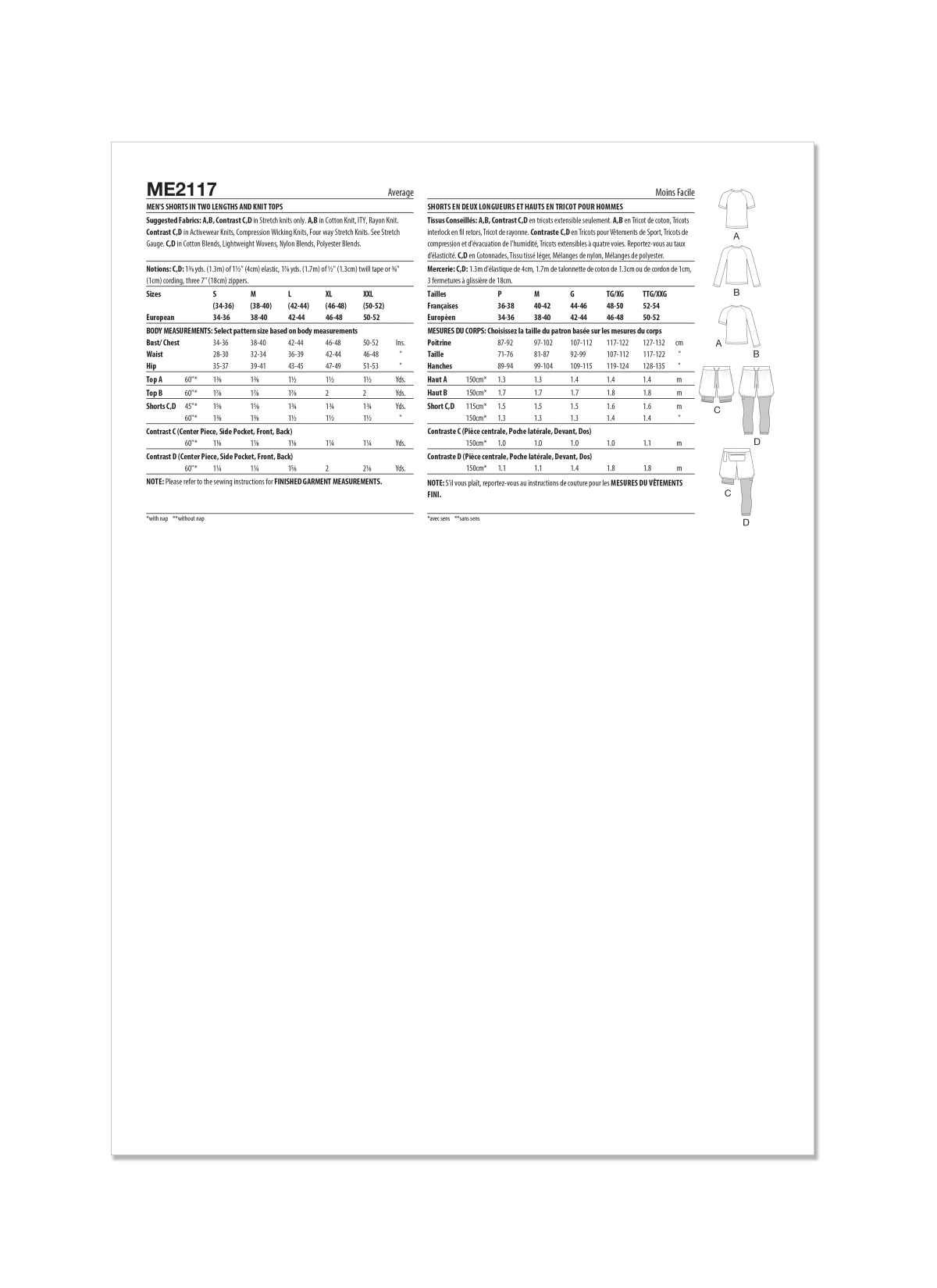 Know Me Sewing Pattern ME2117 Men’s Shorts in Two Lengths and Knit Tops by Norris Dánta Ford