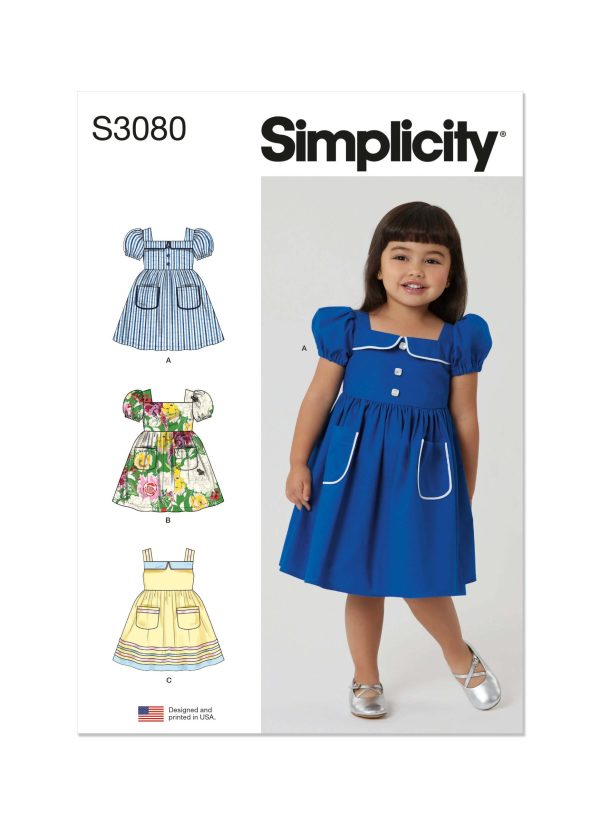 Simplicity Sewing Pattern S3080 Toddlers' Dresses