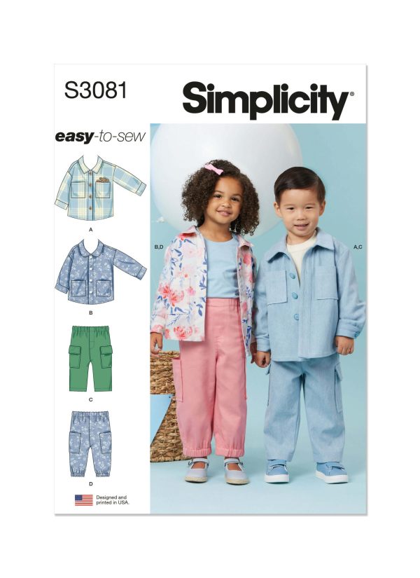 Simplicity Sewing Pattern S3081 Toddlers' Jackets and Trousers