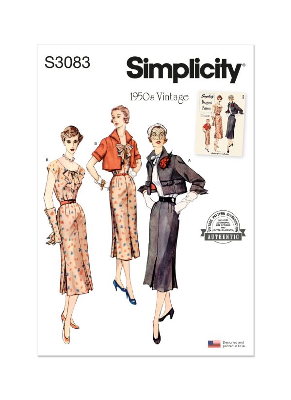 Simplicity Sewing Pattern S3083 Misses' Dress and Jacket