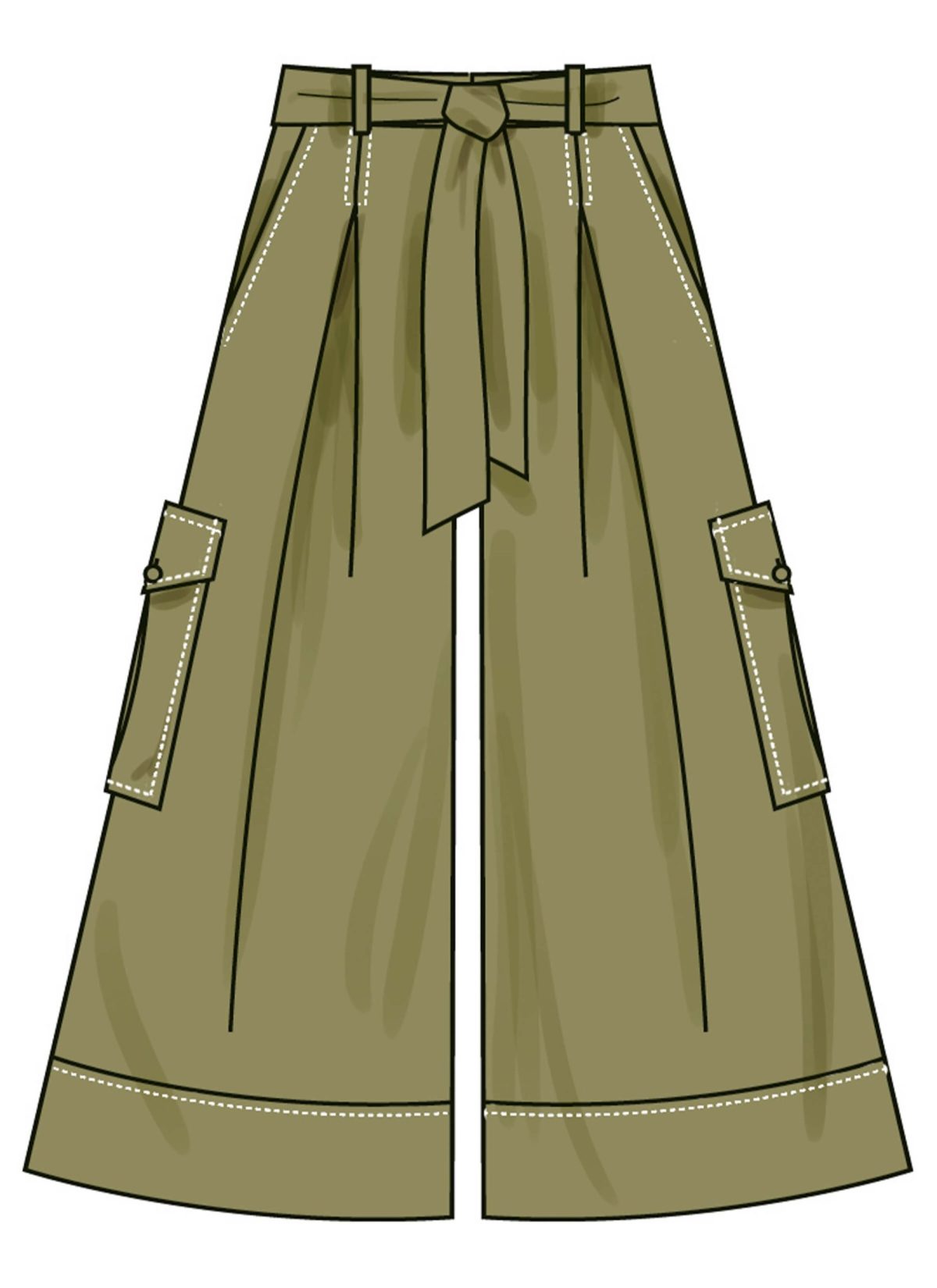 Simplicity Sewing Pattern S3106 Misses' Shorts and Trousers with Tie Belt