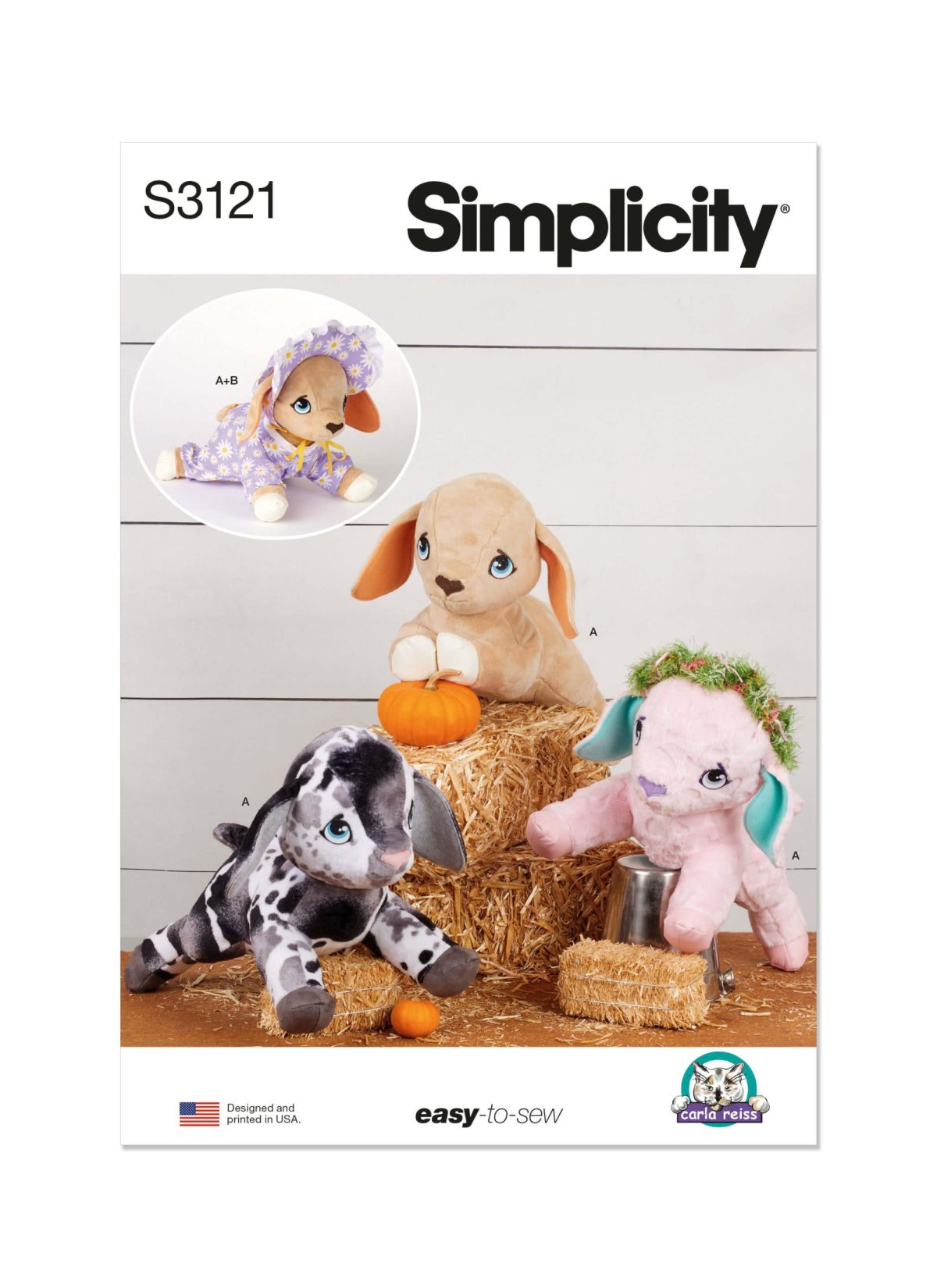 Simplicity Sewing Pattern S3121 Baby Goat Plushy and Accessories by Carla Reiss