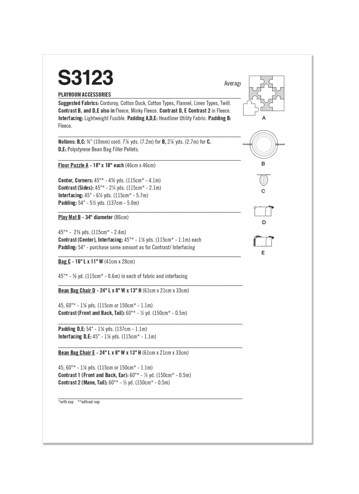 Simplicity Sewing Pattern S3123 Playroom Accessories