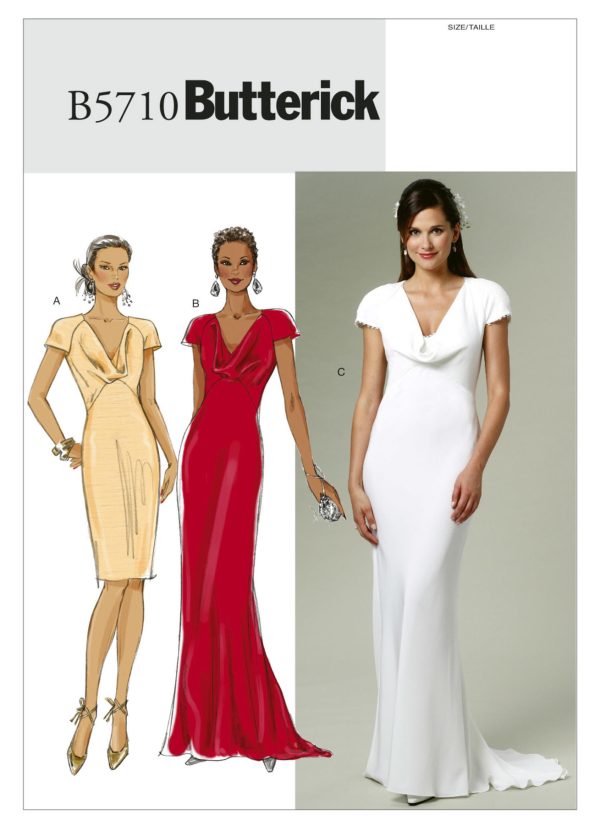 Butterick Sewing Pattern B5710 Misses' Draped-Front Dresses