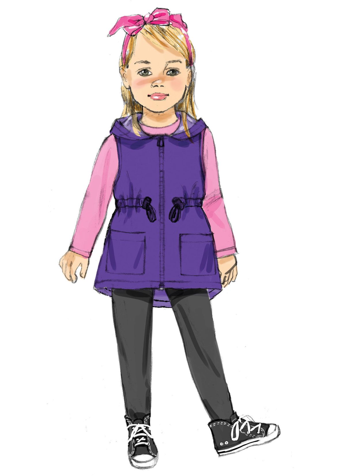 Butterick Sewing Pattern B6279 Children's/Girls' Vest and Jackets with Hood