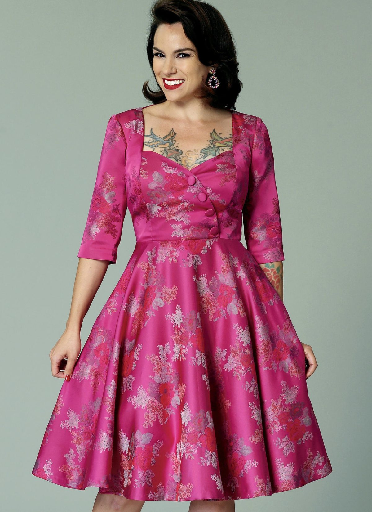Butterick B6412 Sewing Pattern Misses' Sweetheart-Neckline, Full-Skirted Dress