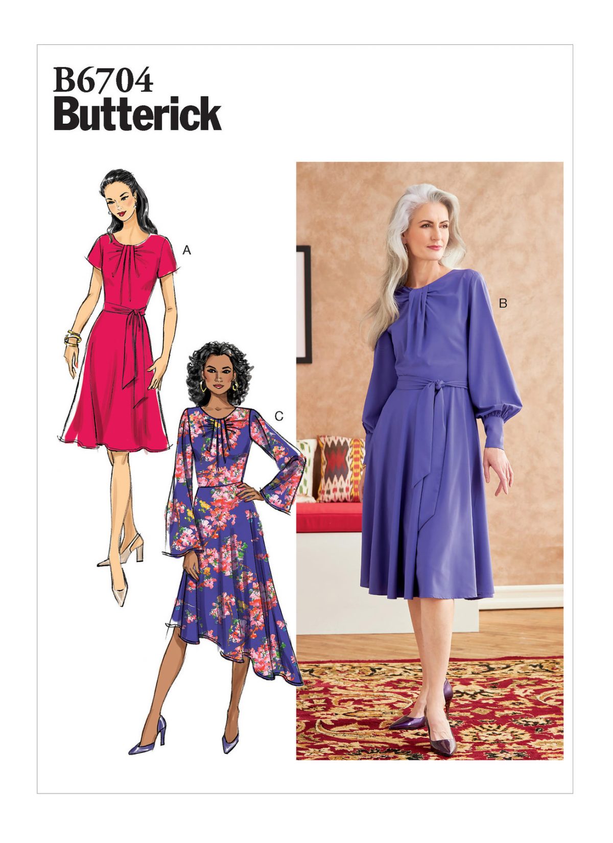 Butterick Sewing Pattern B6704 Misses' Dress & Sash