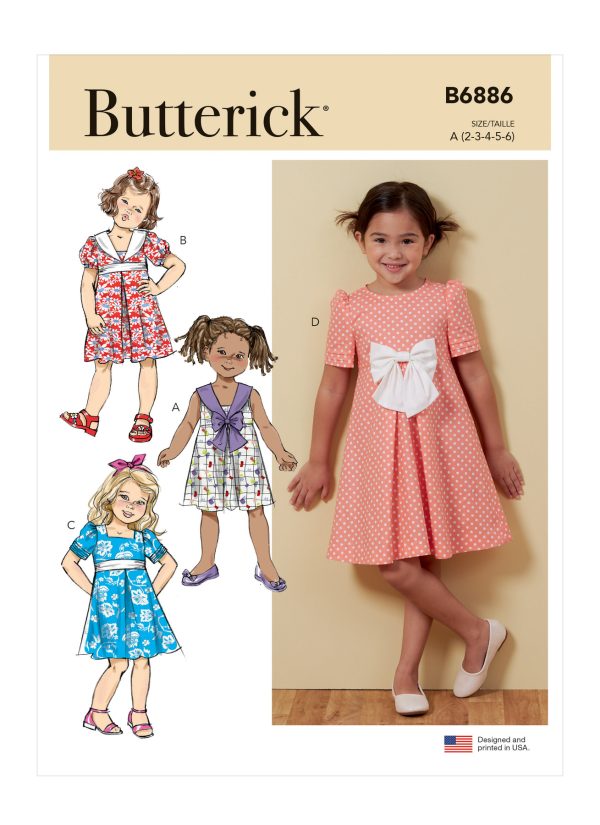 Butterick Sewing Pattern B6886 Children's Dress
