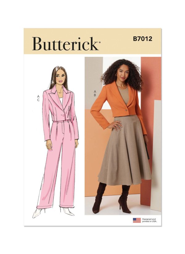 Butterick Sewing Pattern B7012 Misses' Jacket, Skirt, and Trousers