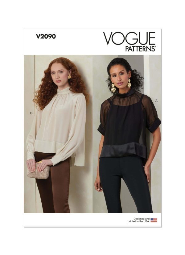 Vogue Patterns Sewing Pattern V2090 Misses' Top with Sleeve Variations
