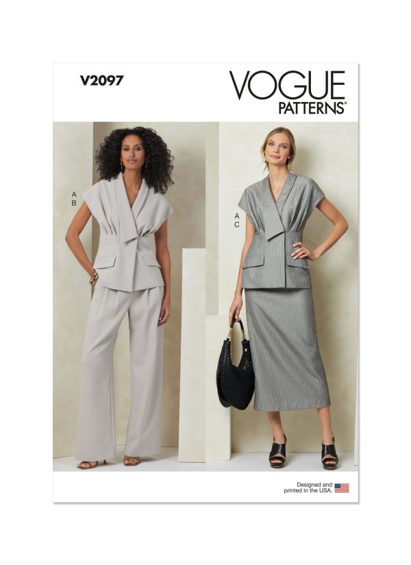 Vogue Patterns Sewing Pattern V2097 Misses' Top, Skirt and Pants