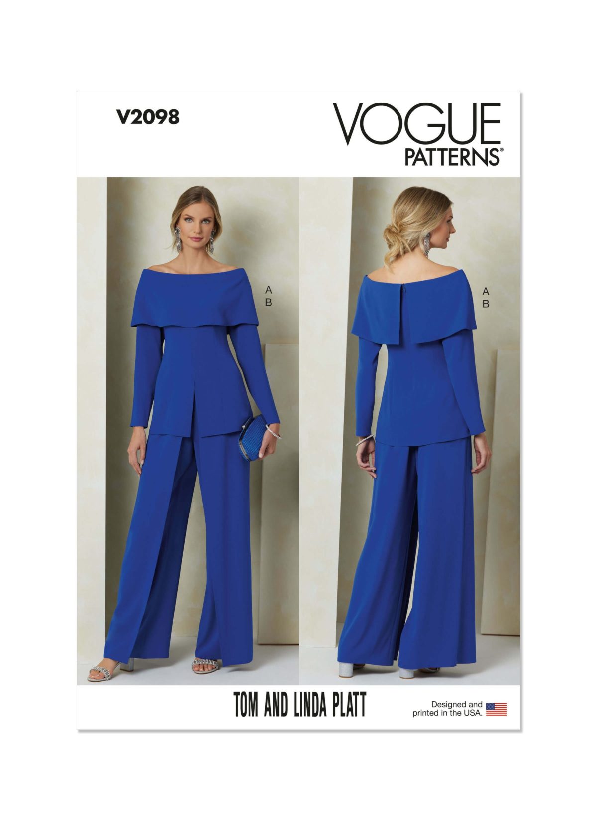 Vogue Patterns Sewing Pattern V2098 Misses' Top and Pants by Tom And Linda Platt