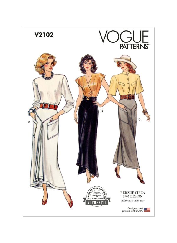 Vogue Patterns Sewing Pattern V2102 Misses' Skirts