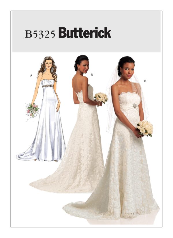 Butterick Sewing Pattern B5325 Misses' Strapless Dresses with Train