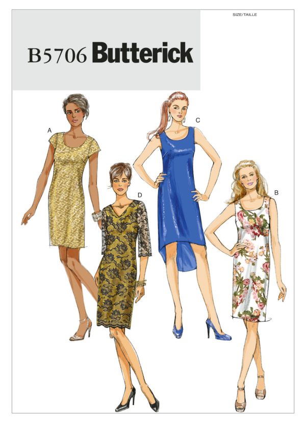 Butterick Sewing Pattern B5706 Misses'/Misses' Petite Semi-Fitted Dresses