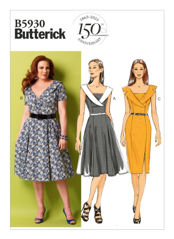 Butterick Sewing Pattern B5930 Misses'/Misses' Petite/Women's/Women's Petite Shawl Collar Dresses