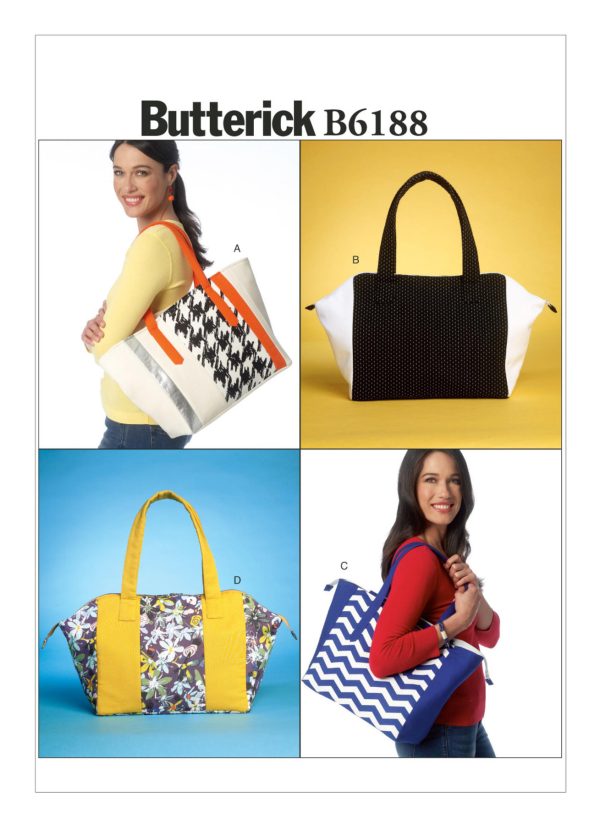 Butterick Sewing Pattern B6188 Tote Bags in Four Styles