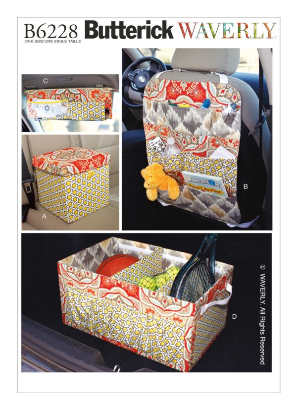 Butterick Sewing Pattern B6228 Car Organisers