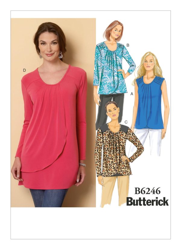 Butterick Sewing Pattern B6246 Misses' Tulip-Hem Tops