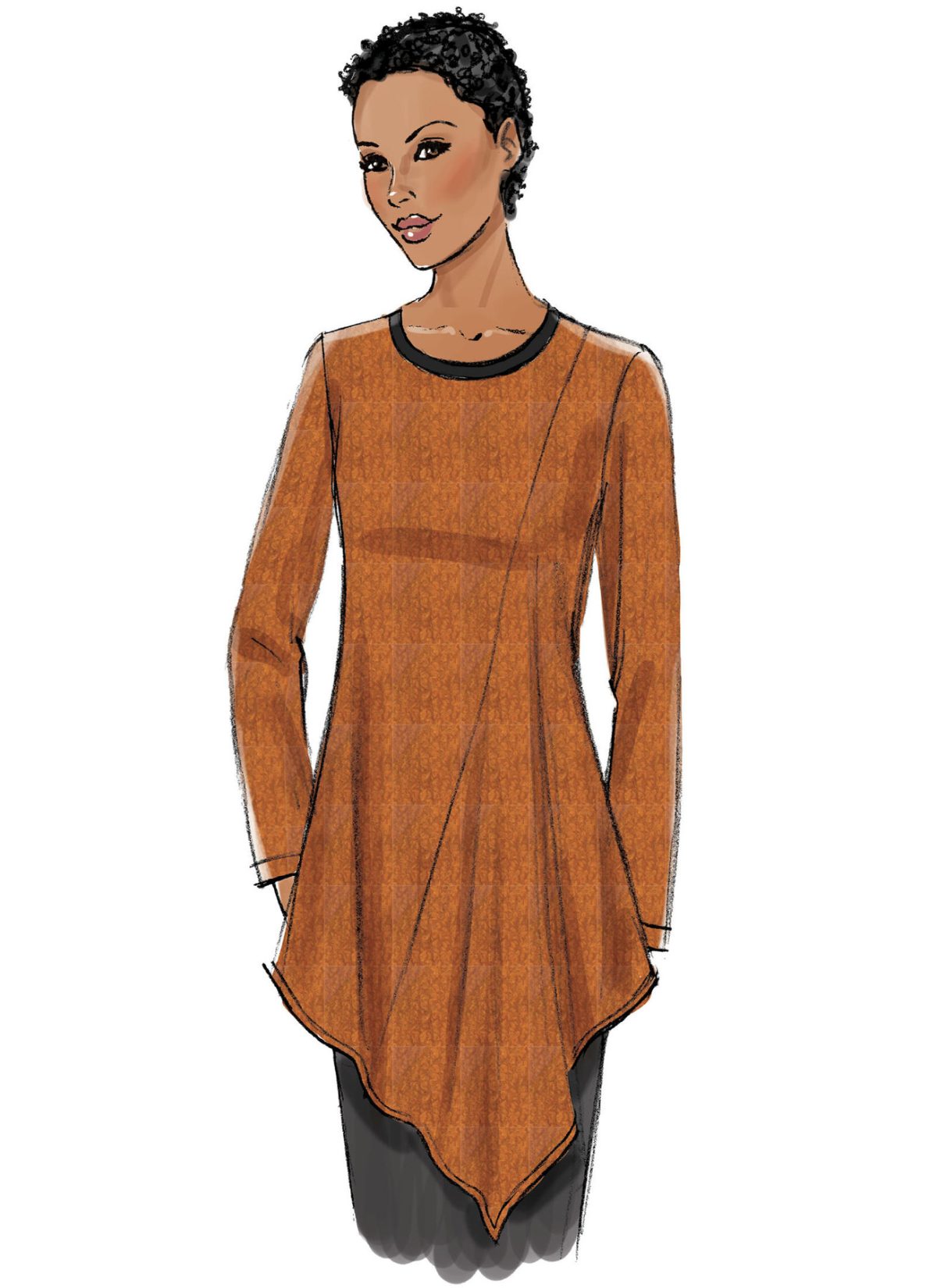 Butterick Sewing Pattern B6377 Misses' Seamed Tunics with Asymmetrical Hems