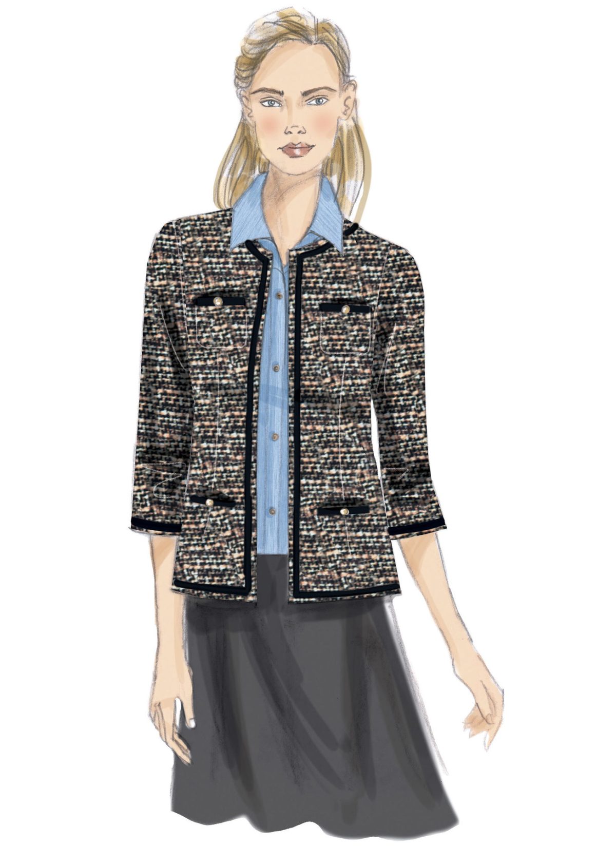 Butterick Sewing Pattern B6382 Misses' Open-Front Jackets with Patch Pockets