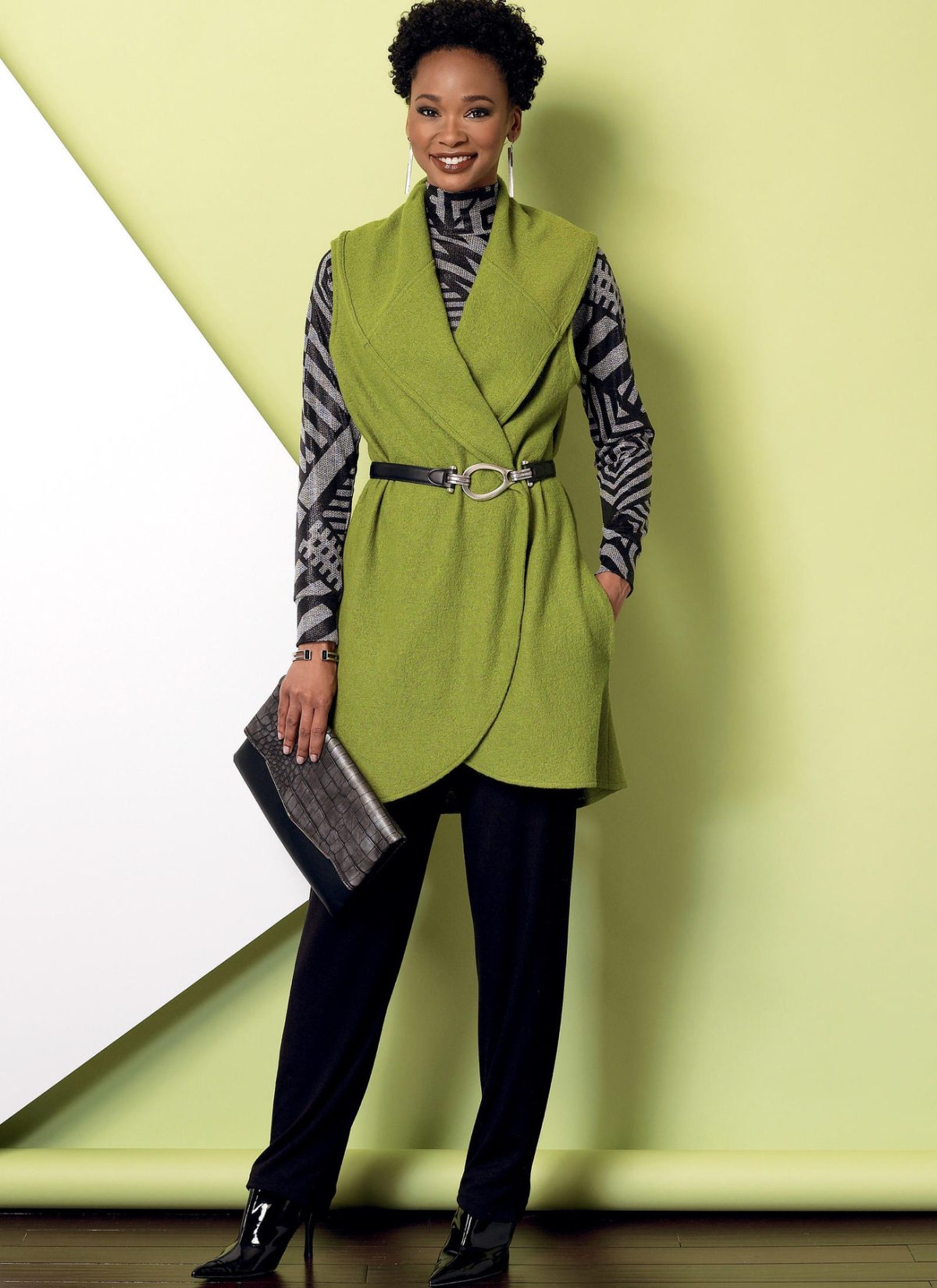 Butterick Sewing Pattern B6389 Misses' Raglan Sleeve Top and Tunic, Shawl Collar Vest, and Pull-On Trousers