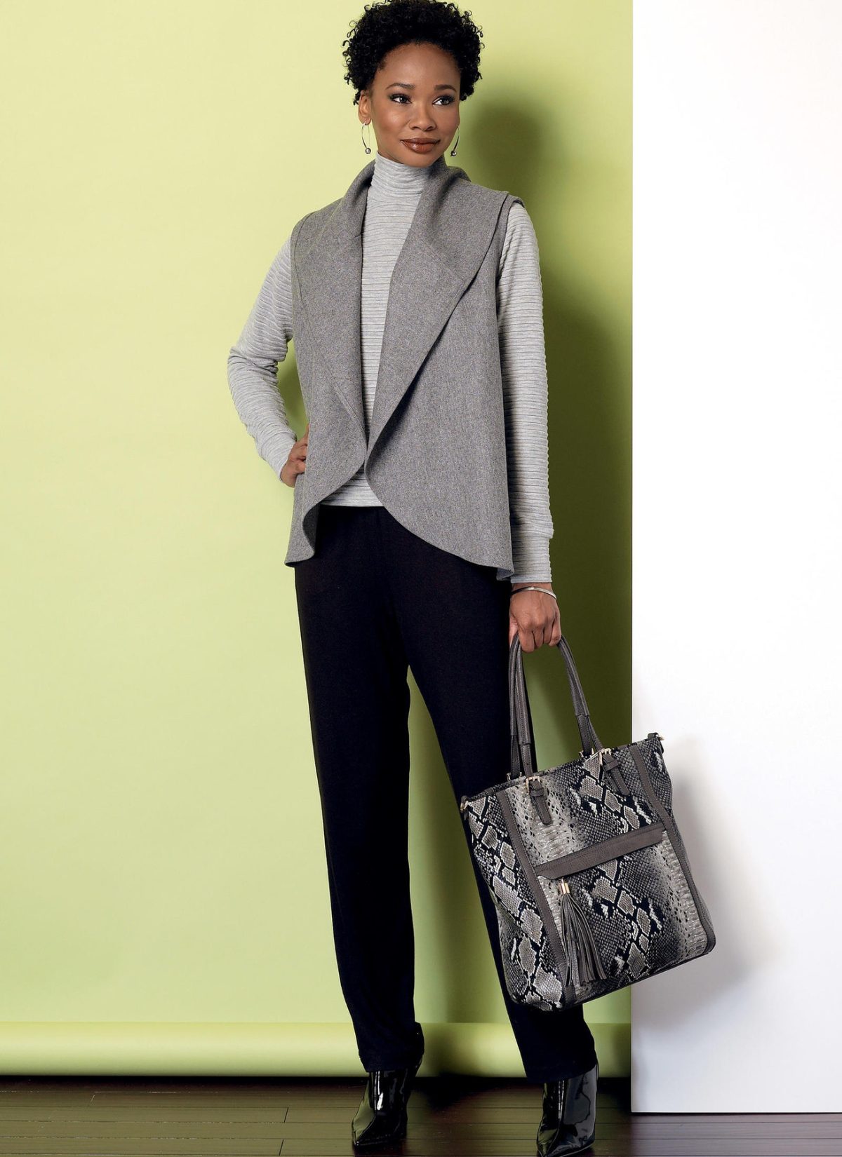 Butterick Sewing Pattern B6389 Misses' Raglan Sleeve Top and Tunic, Shawl Collar Vest, and Pull-On Trousers