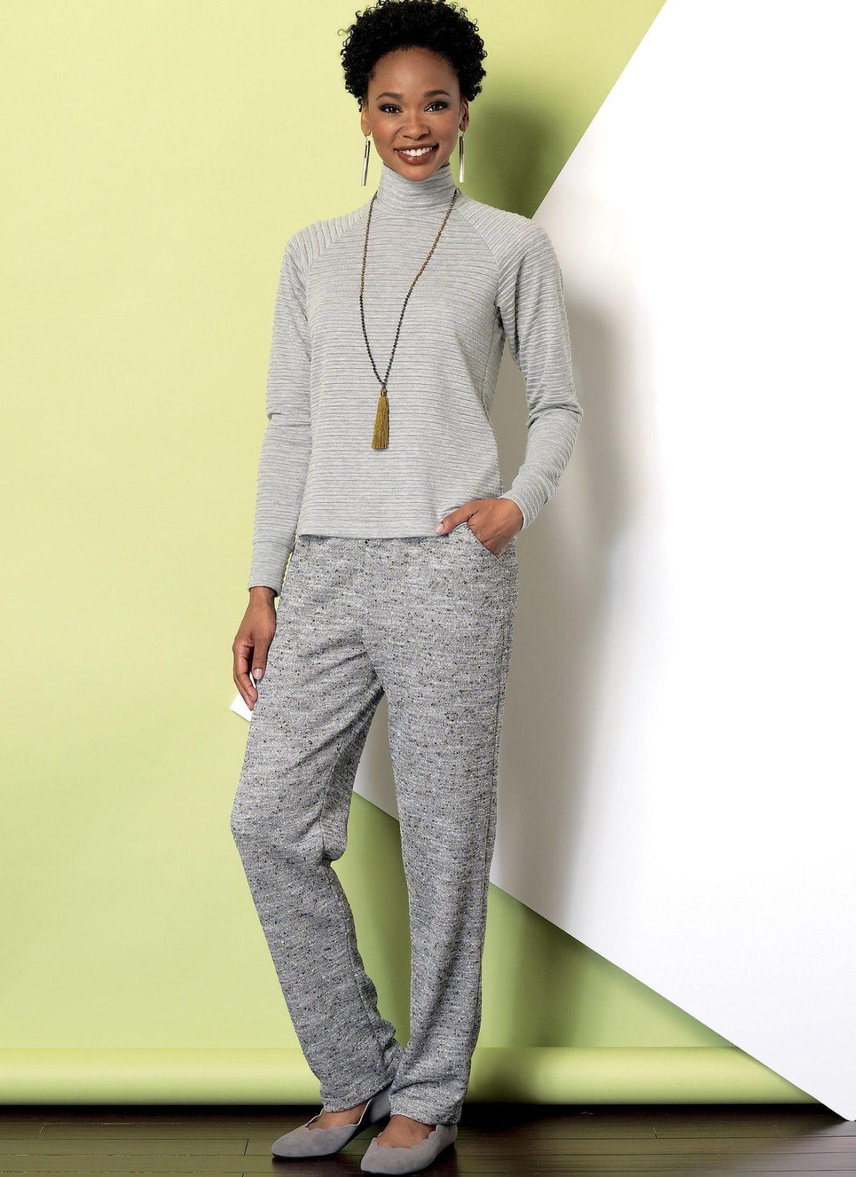 Butterick Sewing Pattern B6389 Misses' Raglan Sleeve Top and Tunic, Shawl Collar Vest, and Pull-On Trousers