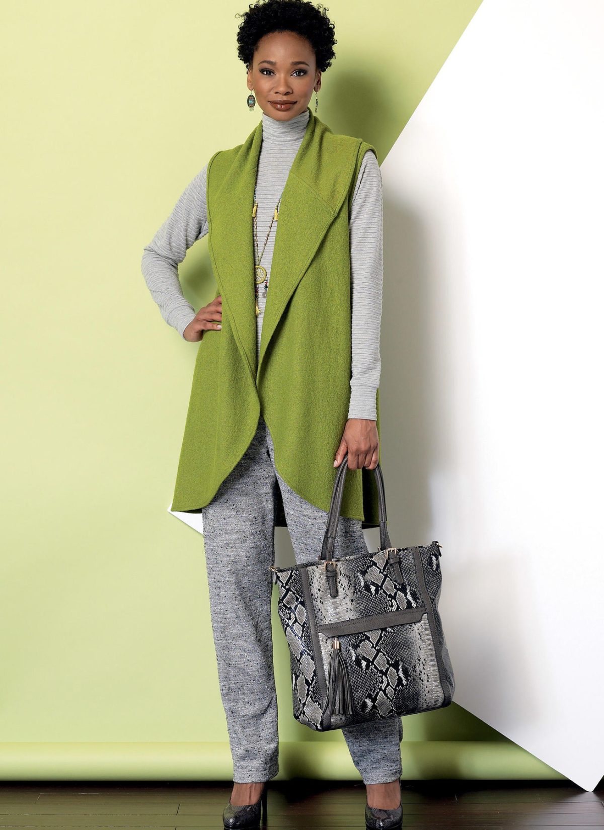 Butterick Sewing Pattern B6389 Misses' Raglan Sleeve Top and Tunic, Shawl Collar Vest, and Pull-On Trousers