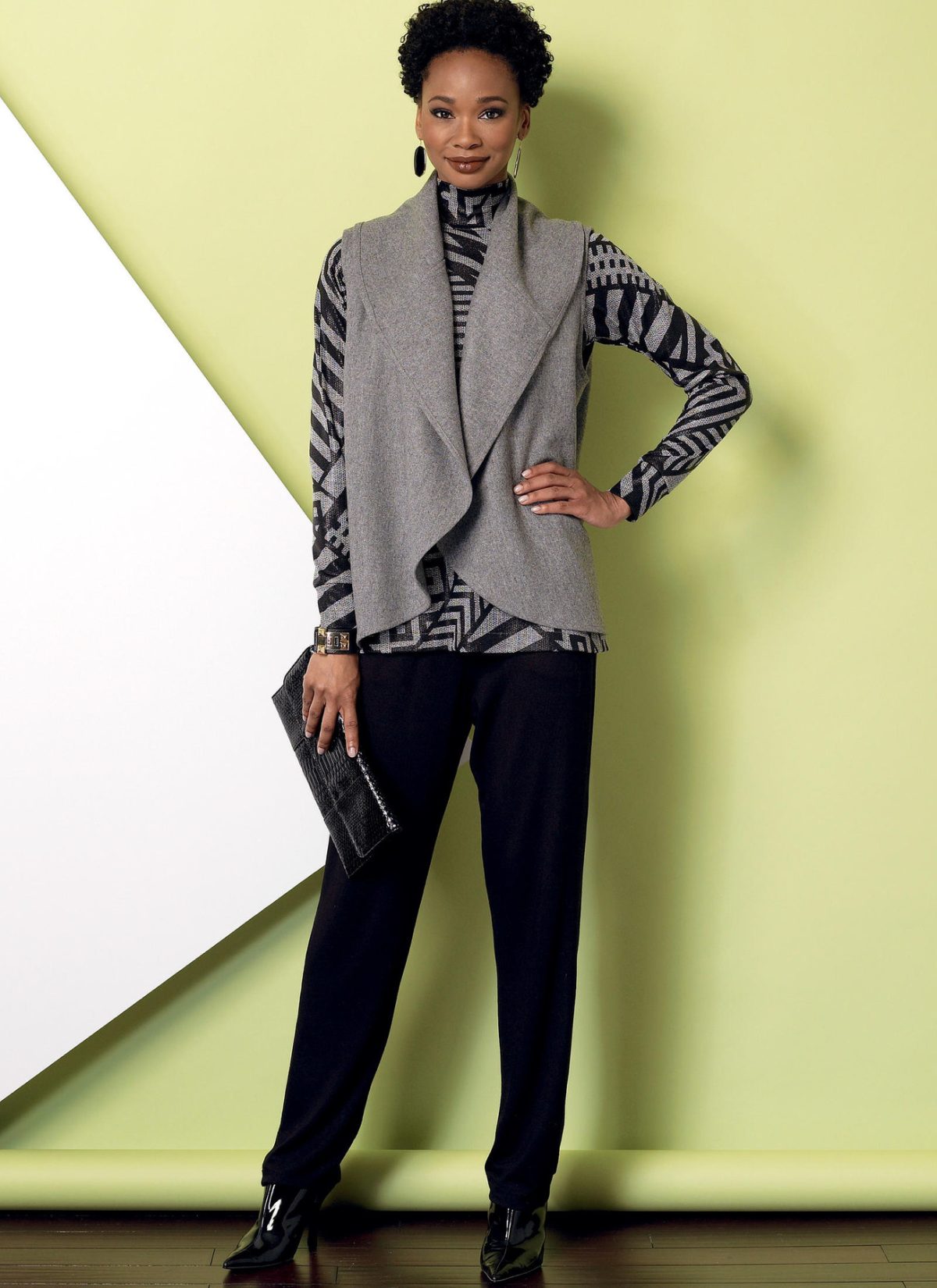 Butterick Sewing Pattern B6389 Misses' Raglan Sleeve Top and Tunic, Shawl Collar Vest, and Pull-On Trousers