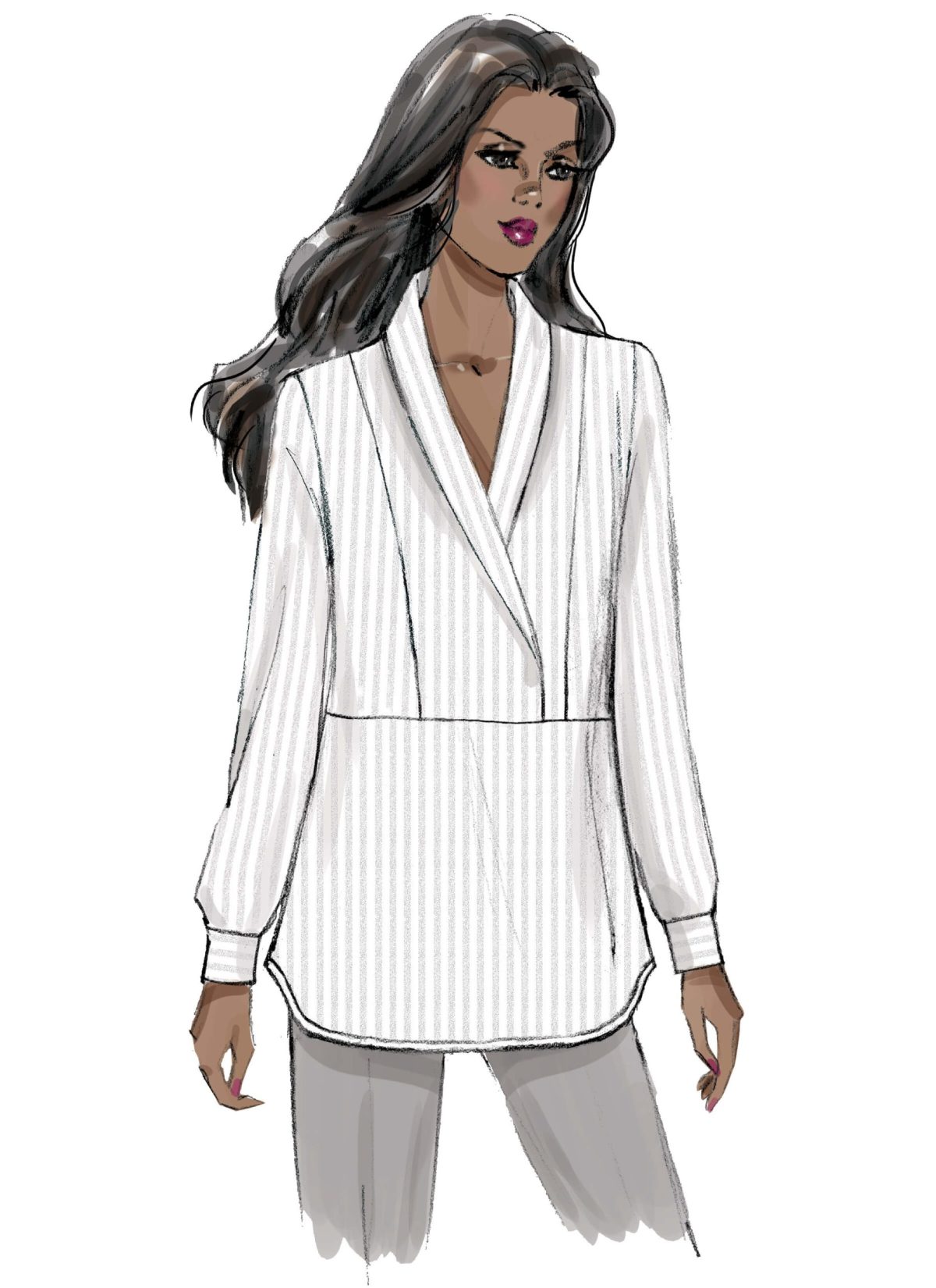 Butterick Sewing Pattern B6417 Misses' Surplice, Panelled Tops