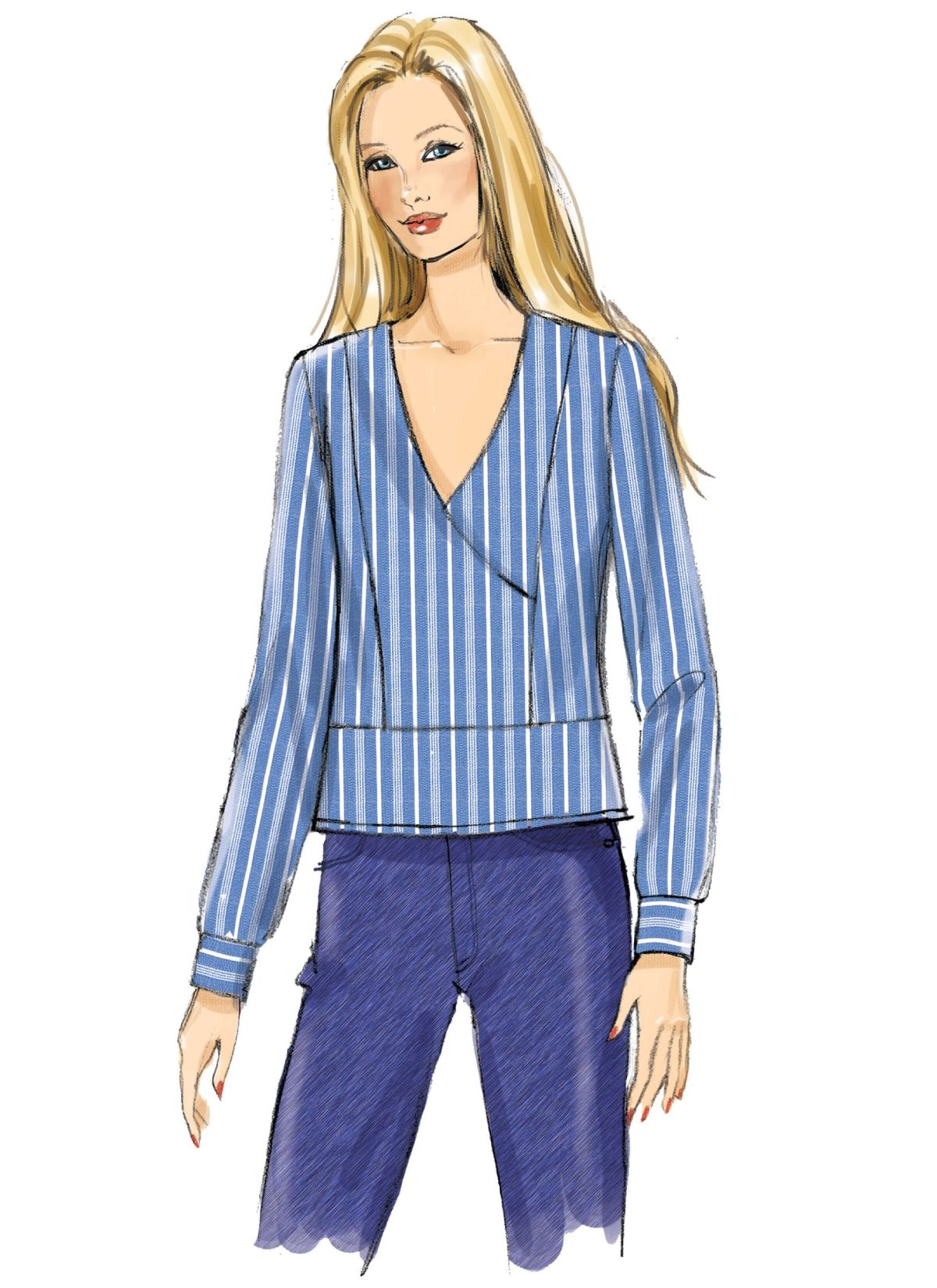 Butterick Sewing Pattern B6417 Misses' Surplice, Panelled Tops