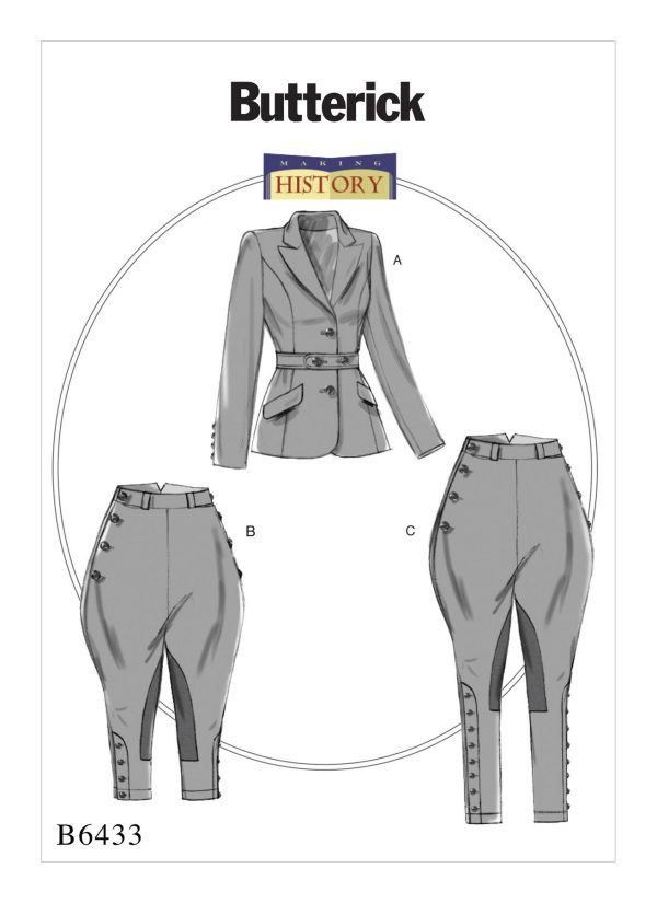 Butterick Sewing Pattern B6433 Misses' Banded Jacket, Jodphurs, and Breeches