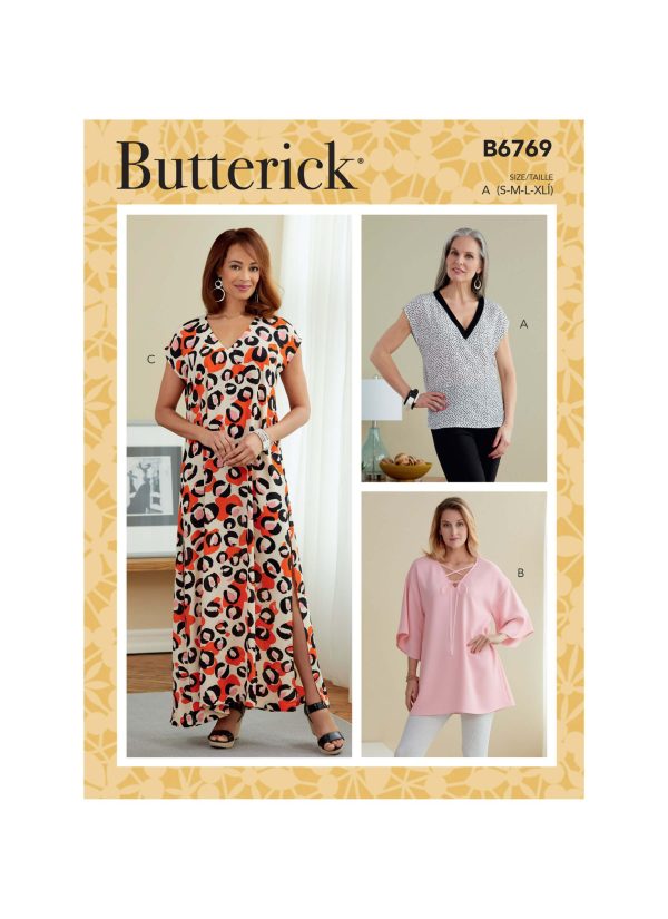 Butterick Sewing Pattern B6769 Misses' Top, Tunic & Caftan